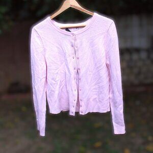 Aqua Cashmere Light Pink Cardigan L